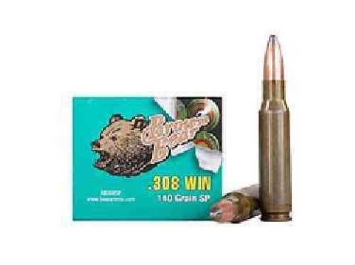 308 Winchester 20 Rounds Ammunition Bear 140 Grain Soft Point